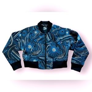 NWOT free people FP Movement Garden Party Embroidered Cropped Bomber Jacket coat